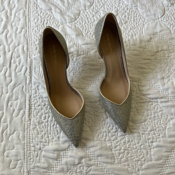 STUART WEITZMAN Avenue Metallic Pump Size 8 - Picture 2 of 10